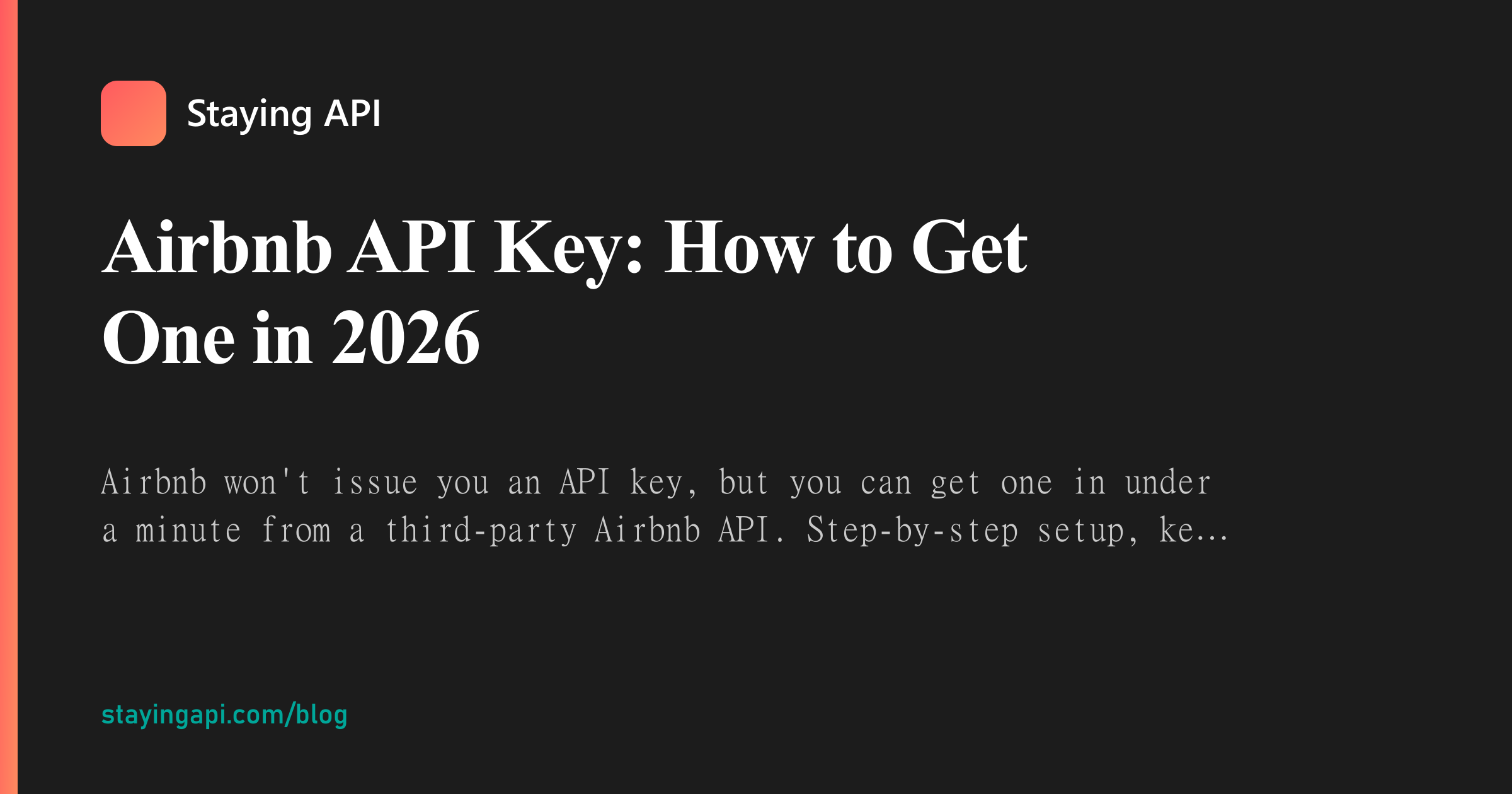 Airbnb API Key: How to Get One in 2026